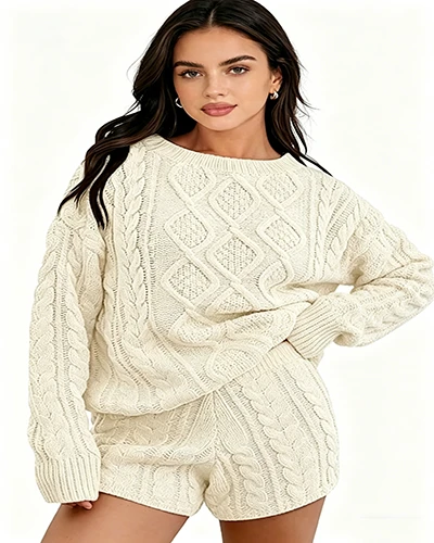 2 piece cable knit loungewear set for women 2 piece cable knit loungewear set for women