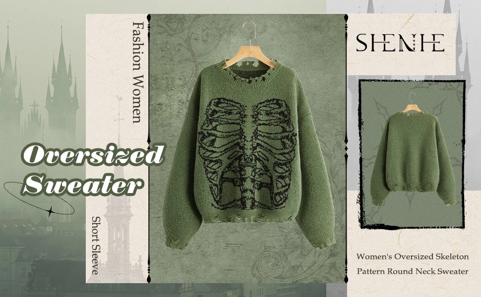 skeleton print sweater