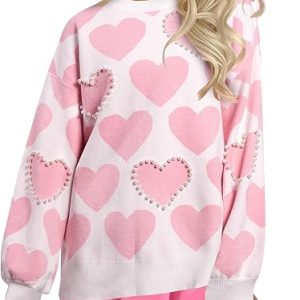 romantic heart knit top