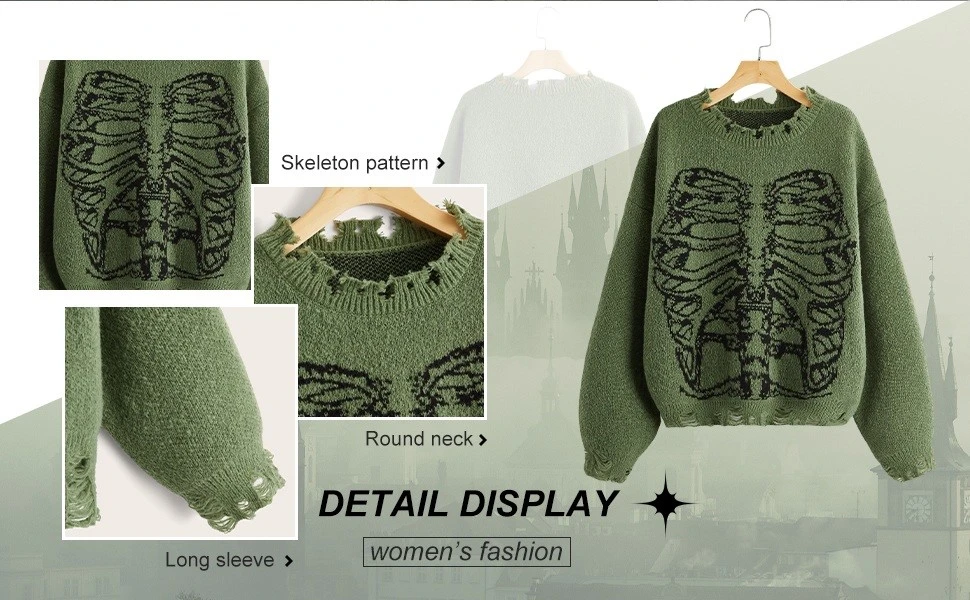 skeleton print sweater