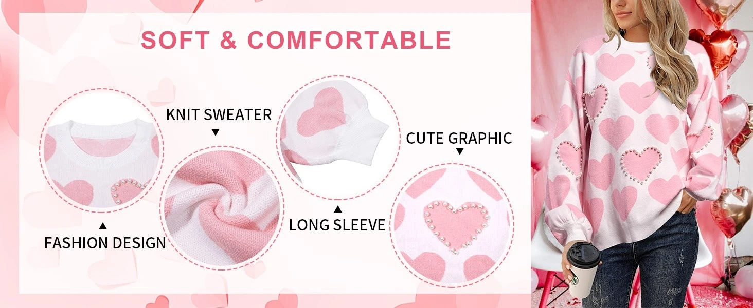 romantic heart knit top