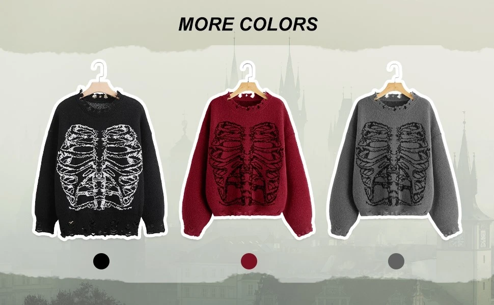 skeleton print sweater