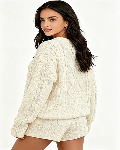 2 piece cable knit loungewear set for women 2 piece cable knit loungewear set for women