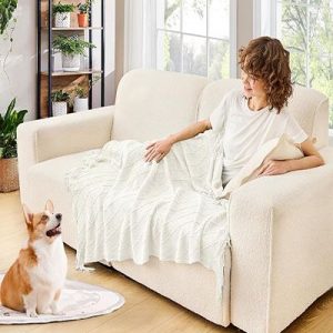 high quality knit throw blanket with tassel