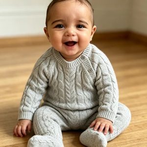 organic cotton baby knit romper​ sweater