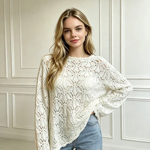 high quality white cashmere sweater top