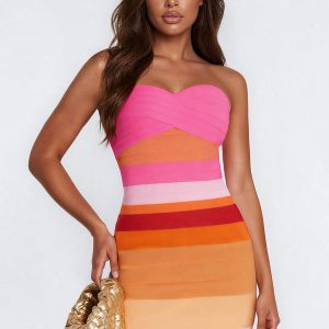 Available In Blue/combo And Pink/combo. Bandage Midi Dress Sweetheart Neckline Strapless Color Block Grip Tape Center Back Zipper Stretch Self: 90% Polyester 10% Spandex ImportedAvailable In Blue/combo And Pink/combo. Bandage Midi Dress Sweetheart Neckline Strapless Color Block Grip Tape Center Back Zipper Stretch Self: 90% Polyester 10% Spandex Imported
