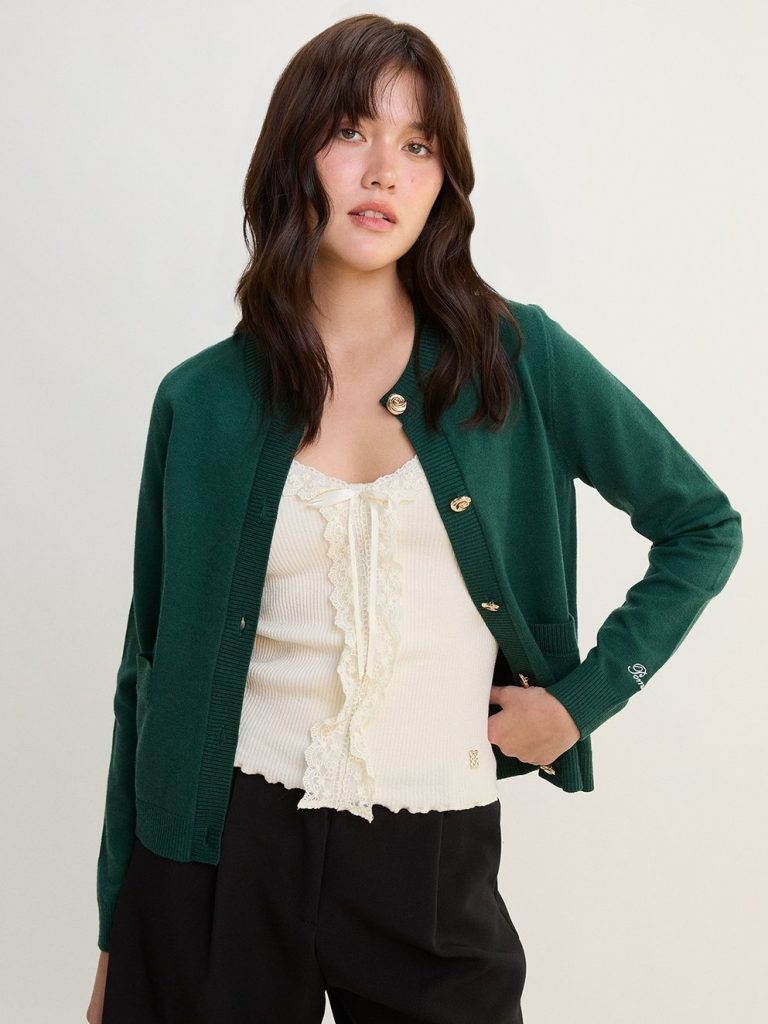 Knit Cardigan - Dark Green