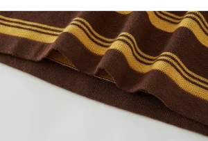 Hooded Color‑Block Striped Long‑Sleeve Knit Sweater 9